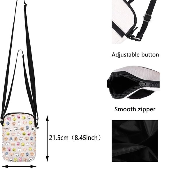 Water-Resistant SK-Z Shoulder Bag for K-POP Lovers - Multi-Functional & Trendy - Picture 2 of 8